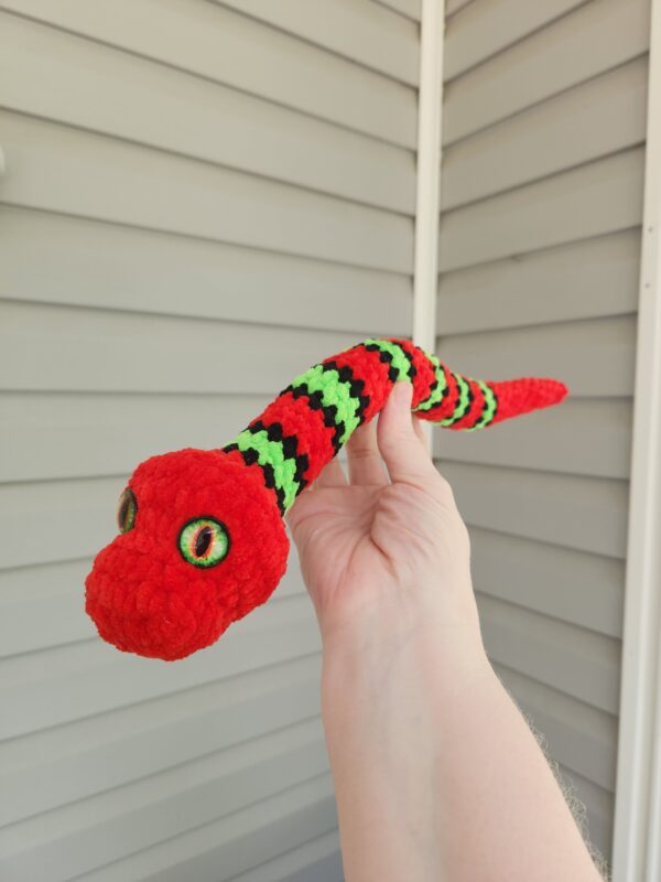 Red Baby Snake Hatching with Green Stripes - Image 2