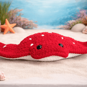 Large Red Sting Ray with Two Small Stingrays!